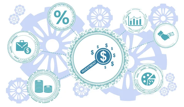 Conceito Investimento Com Ícones Conectados — Fotografia de Stock