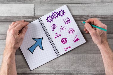 Not etmek üstünde çizilmiş Seo kavramı