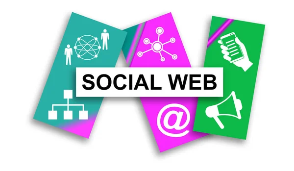 Ilustración Concepto Web Social — Foto de Stock