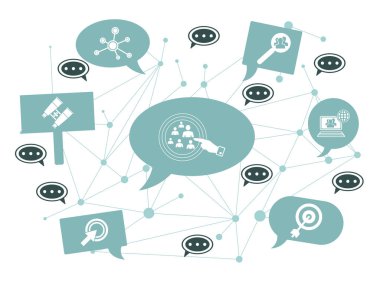 Concept of prospects with icons on speech bubbles