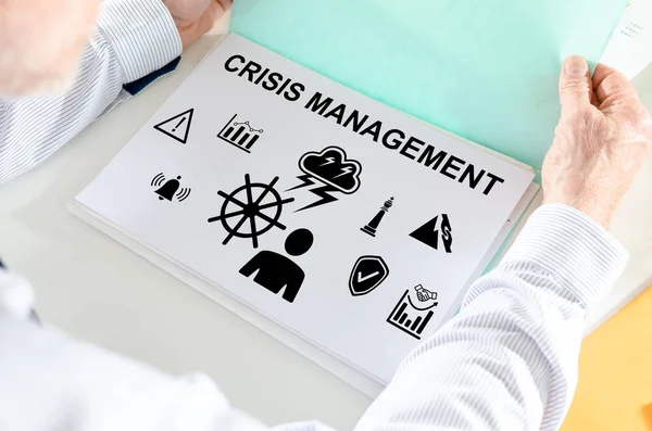 Man Holding File Crisis Management Concept — Photo