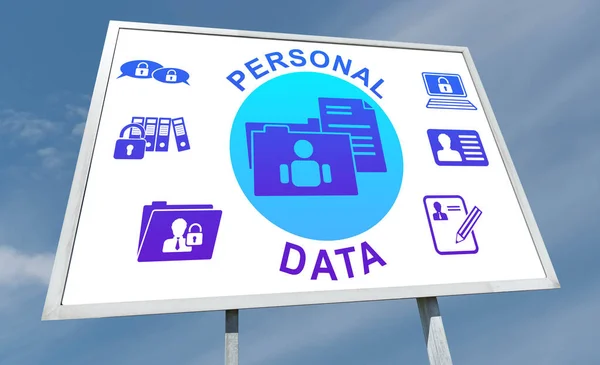 Personal Data Concept Drawn Billboard — 图库照片