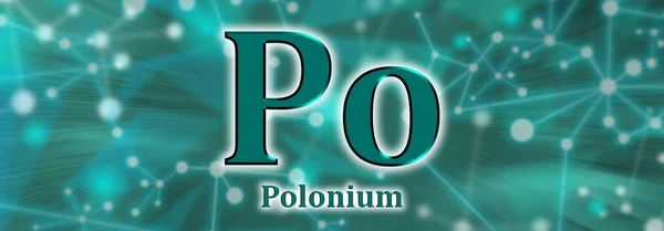 Symbol Polonium Chemical Element Green Network Background — Stock Fotó