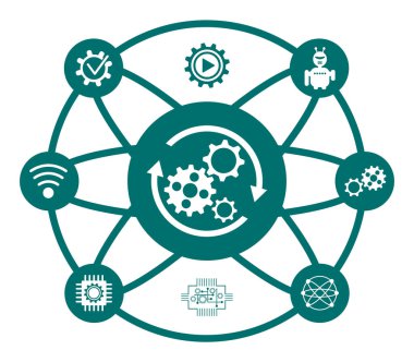 Bağlı simgelerle otomasyon kavramı