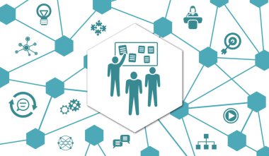 Bağlı simgelere sahip atölye kavramı