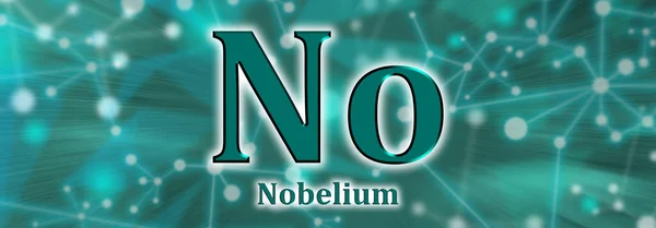 Symbol Nobelium Chemical Element Green Network Background — Fotografia de Stock