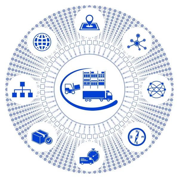 Concept Logistics Connected Icons — Fotografia de Stock