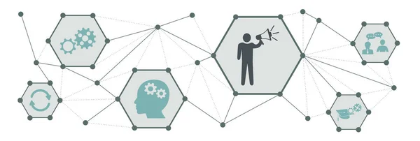 Concept Training Connected Icons — Stock Photo, Image