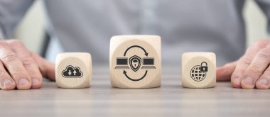 Vpn konsepti sembollü tahta bloklar