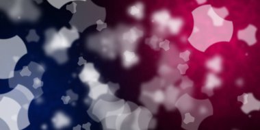 Uçan yuvarlak yonca şekilleri üzerinde koyu mavi ve mor arkaplan