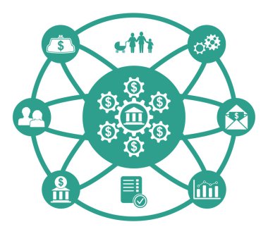 Bağlı simgelerle hükümet yardımı kavramı