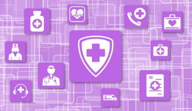 Kare üzerindeki simgelerle acil durum kavramı