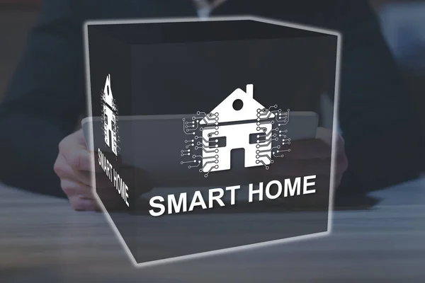 Smart home concept illustrated by a picture on background