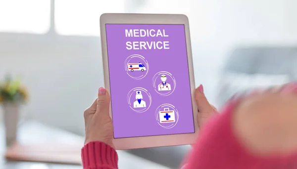 Tıbbi Servis Kavramını Gösteren Tablet Ekranı — Stok fotoğraf