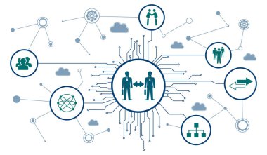 Bağlı simgelerle iş geçişi kavramı