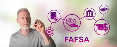 Bir erkek tarafından çizilmiş Fafsa konsepti