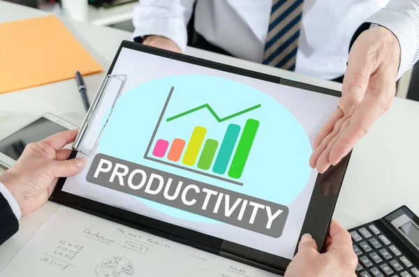 Productivity concept shown by a businessman