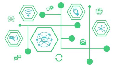 Bağlı simgelerle e- posta pazarlama kavramı