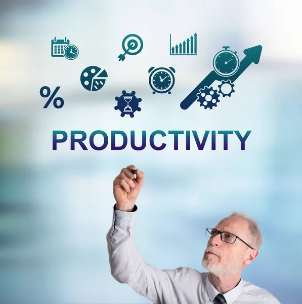 Conceito Produtividade Elaborado Por Empresário — Fotografia de Stock