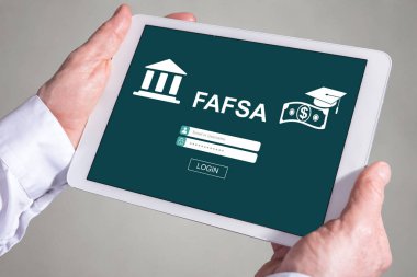 Fafsa kavramını gösteren tablet ekranı