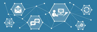 Bağlı simgelerle e- posta pazarlama kavramı