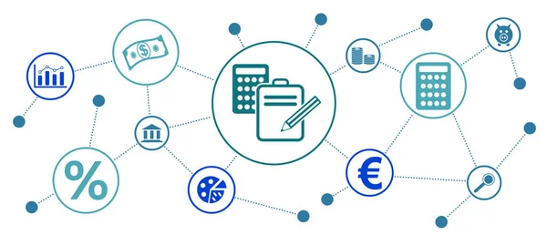 Concepto Presupuesto Con Iconos Conectados — Foto de Stock