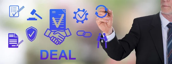 Zakenman Tekent Een Deal Concept — Stockfoto