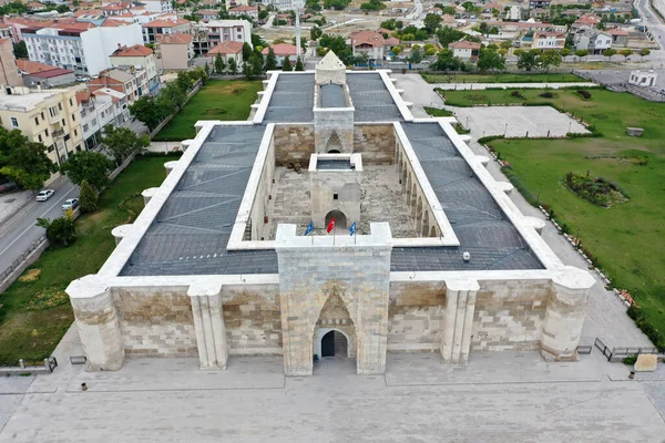 Sultanhani Caravanserai Está Localizado Distrito Sultanhani Aksaray Caravanserai Foi Construído — Fotografia de Stock