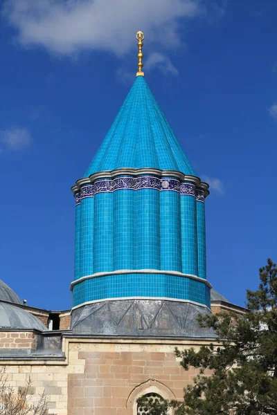 Mevlana Museum Religious Building Turquoise Minaret Museum View Tomb Restoration — ストック写真