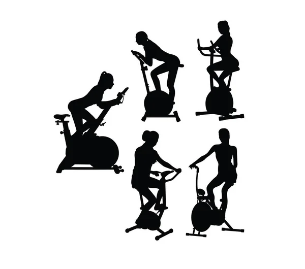 Gymnastique Fitness Silhouettes Vectorielles Art Design — Image vectorielle