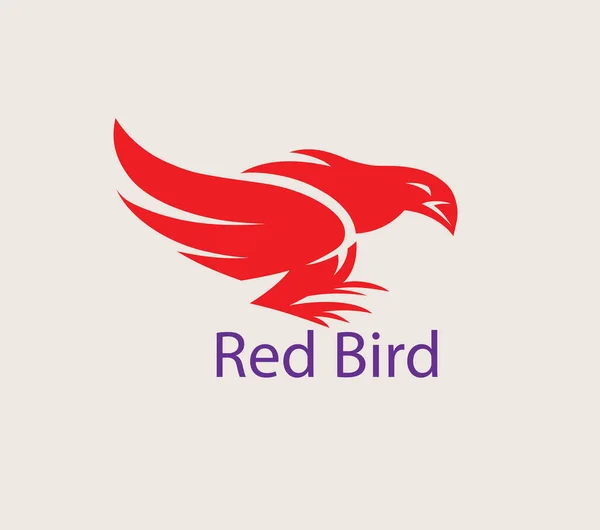 Red Bird Logo Art Vector Design — Stock Vector