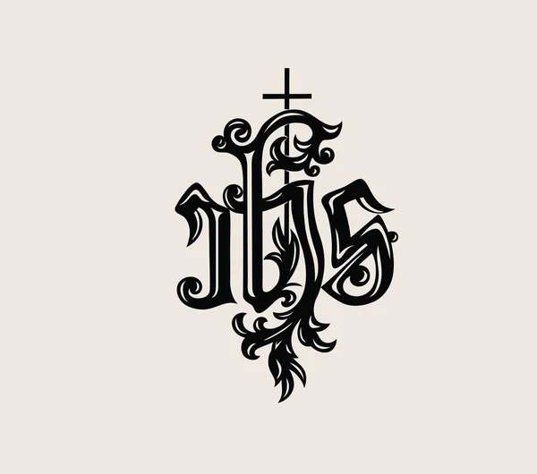 Ihs Икона Иисуса Мбаппе Дизайн Вектора Искусства — стоковый вектор