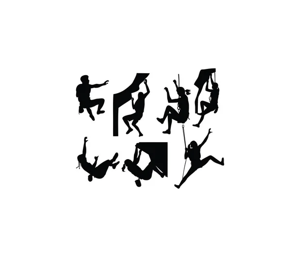 Rock Climber Silhouettes Design Vectoriel Art — Image vectorielle