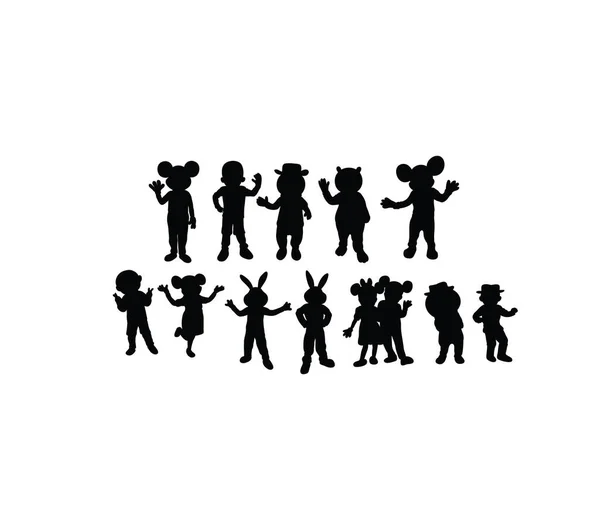 Big Doll Silhouettes Art Vector Design — Vector de stock