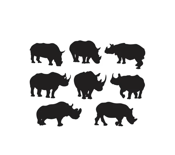 Rhinoceros Silhouette Design Vettoriale Arte — Vettoriale Stock