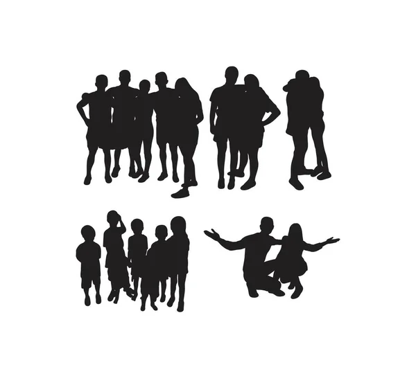 Persone Attività Silhouette Art Vector Design — Vettoriale Stock