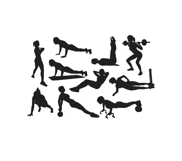 Fitness Gimnasio Siluetas Diseño Vectores Arte Vectores De Stock Sin Royalties Gratis