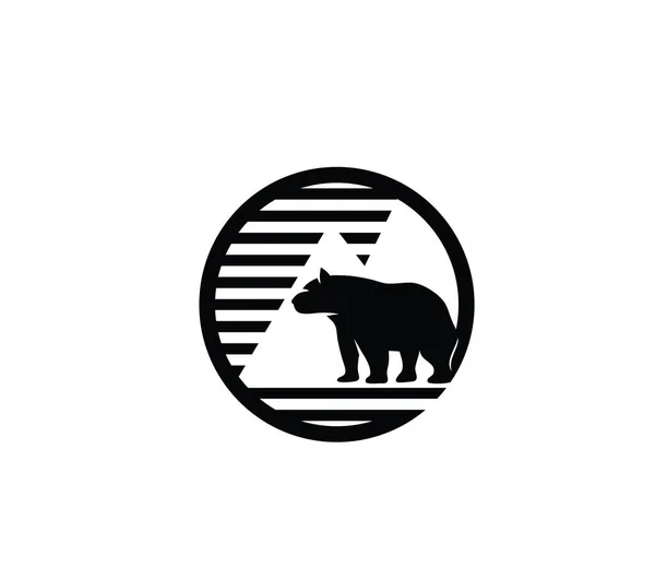 Bear Mountain Logo Kunst Vektor Design — Stockvektor