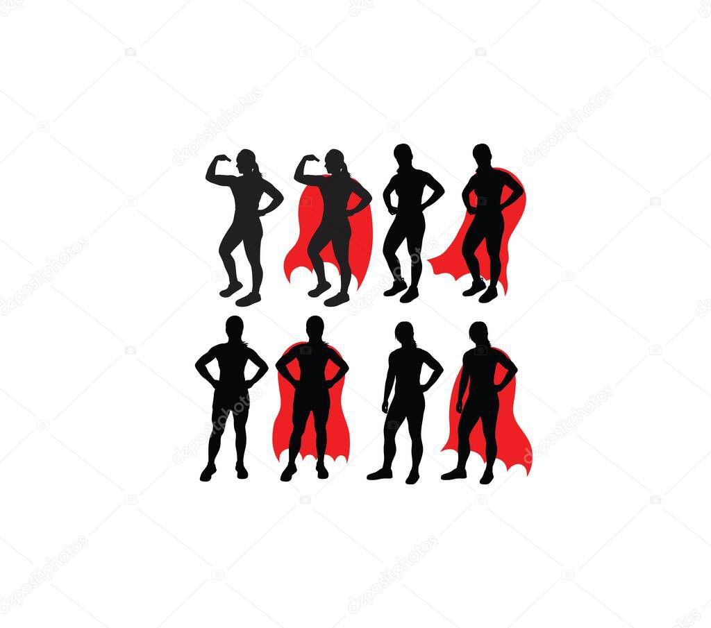 Super Mother Hero Silhouettes, art vector design