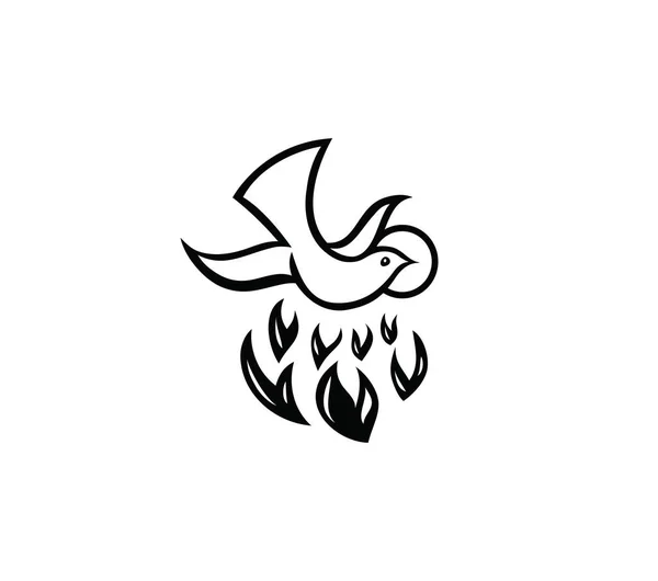 Holyspirit Oheň Logo Design Vektorové Umění — Stockový vektor