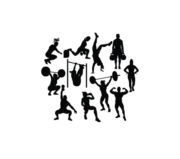 Fitness Sport Activity Art Vector Silhouettes Design 벡터 그래픽