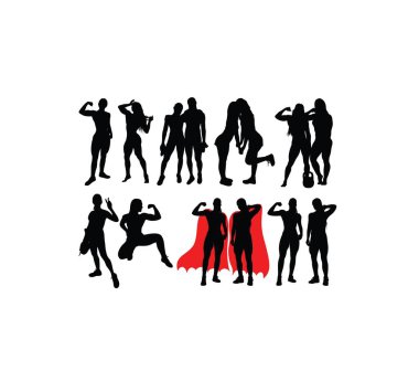Güçlü Kızlar Silueti, sanat vektörü tasarımı