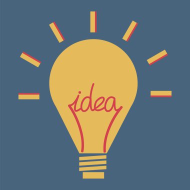 llight ampul, vektör, düz simgesi (kümesinden geri okula)