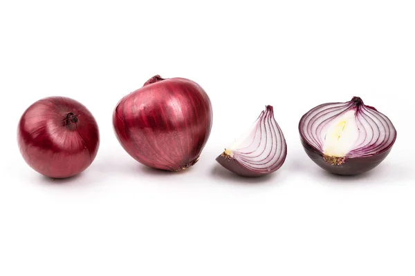 stock image  Red onion bulbs on white background