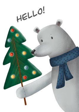 Beyaz ayı ve kızla geçmiş. Noel tatili