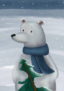 Beyaz ayı ve kızla geçmiş. Noel tatili