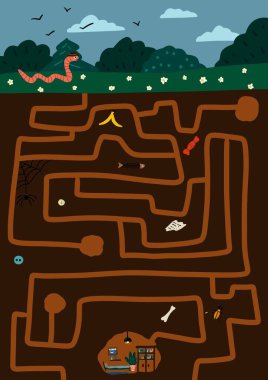 Çocuklar için labirent ya da labirent. Mantıksal oyun 