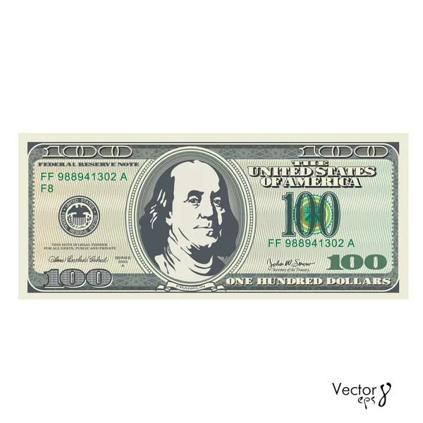 100 доларову купюру — стоковий вектор
