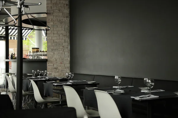 Restaurant interior background, dark wall - Stock Image - Everypixel