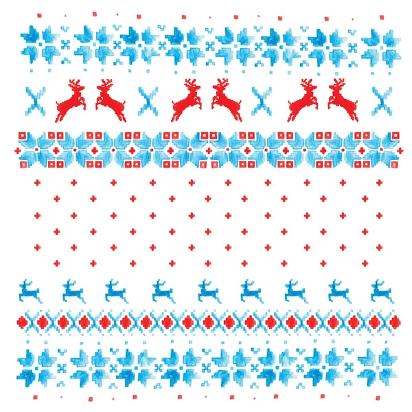 Watercolor christmas pattern — Stock Photo, Image